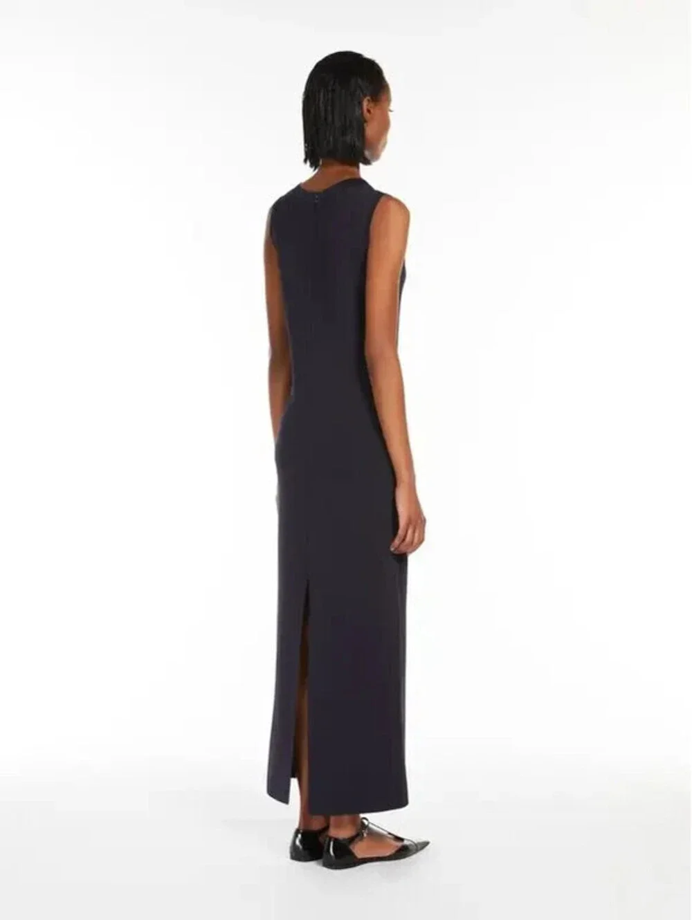 NEW, MaxMara viscose knit sheath dress Navy Size M #DD82